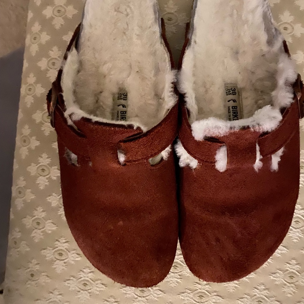 Birkenstock mules lined in fur